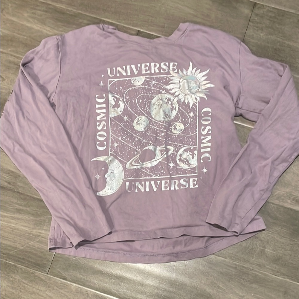 GAP Cosmic Universe Graphic Long Sleeve Top - Purple